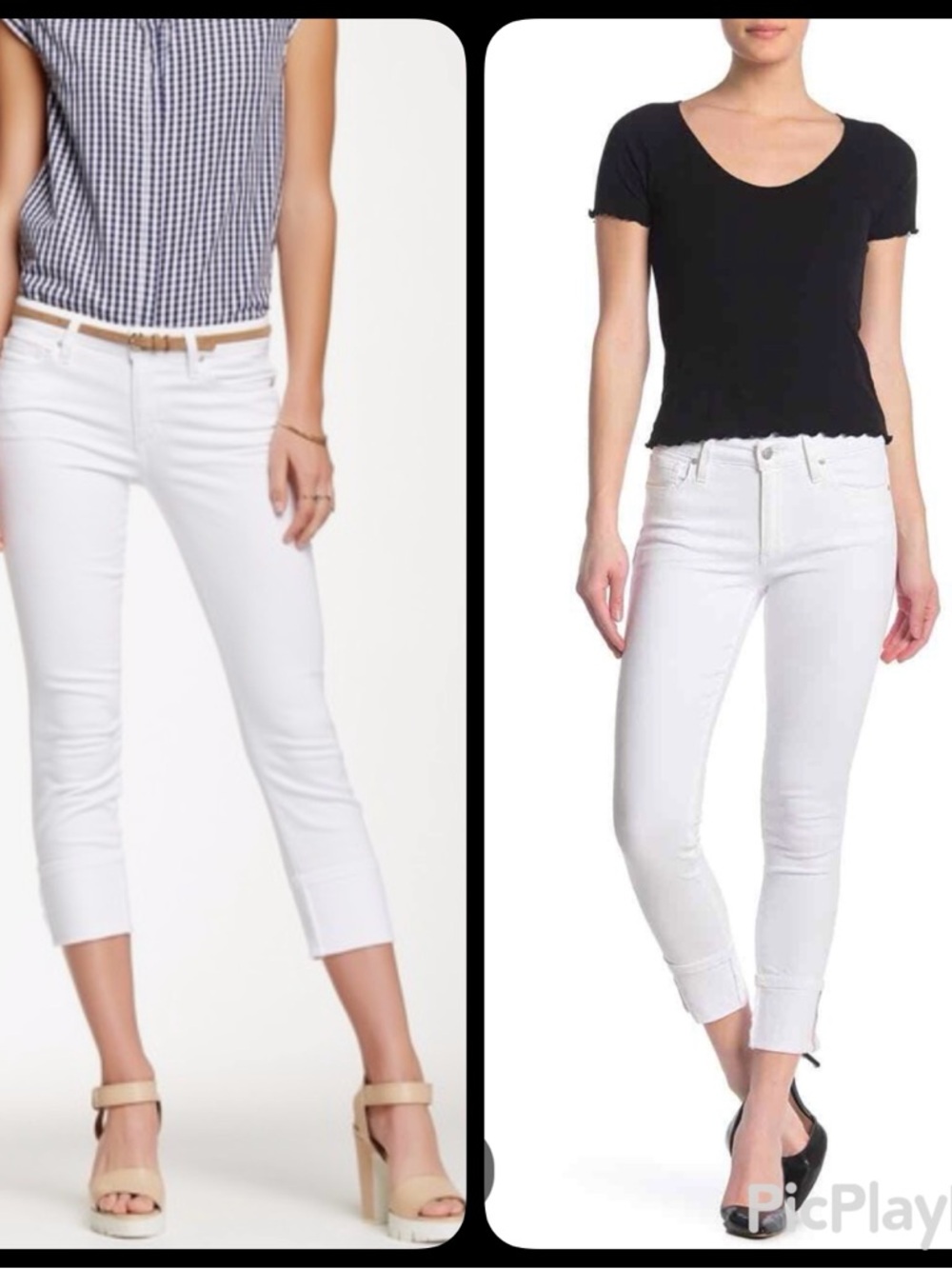 Joe’s White Cuffed Crop Mid rise Skinny Jeans (Size 29) NWOT
